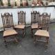 4 Henri II style chairs with twisted columns and cane seats