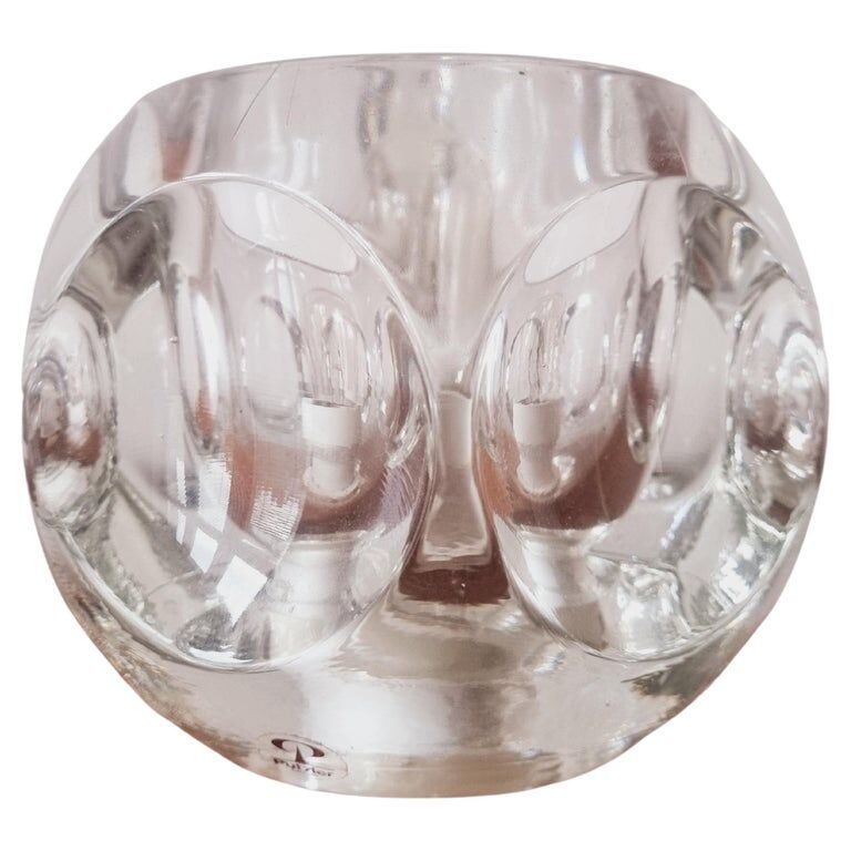 Midcentury Table Lamp Peill & Putzler Ice Cube Glass, Germany, 1970s