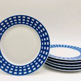 6 Guy Degrenne porcelain plates.