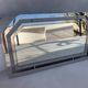 Pair of vintage 1930s Art Deco chrome-plated metal mirrors - 103 x 60 cm