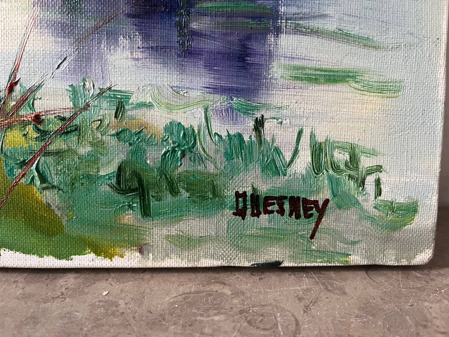 The Eure in Criqueboeuf, oil on canvas signed Quesney, 2000