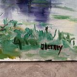 The Eure in Criqueboeuf, oil on canvas signed Quesney, 2000