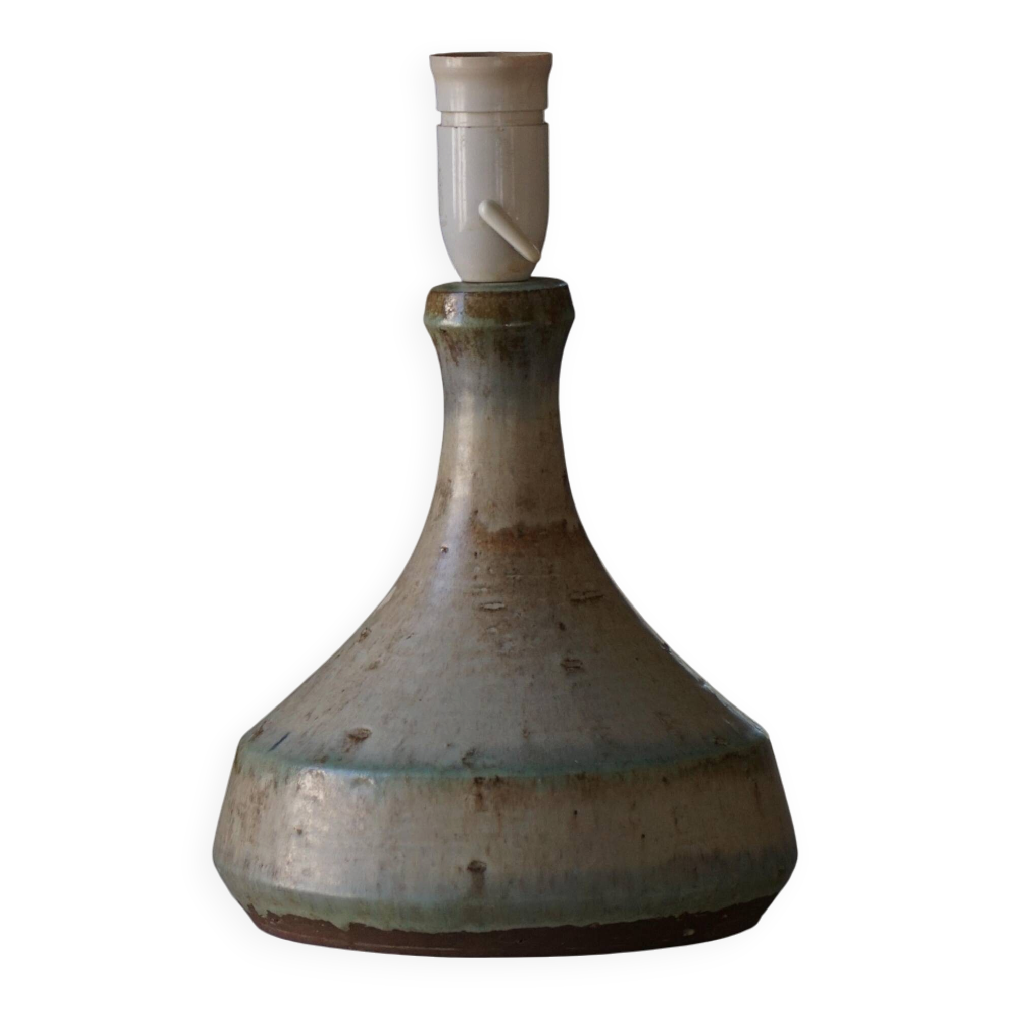 Modern Danish decorative table lamp in stoneware with flared base, Denmark, 1960s.