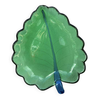 Murano leaf glass pocket tray