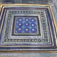 DECORATIVE CERAMIC DISH SIGN GEORGES PELLETIER GEOMETRIC DRAWING BLUE AND GOLD COLLECTION