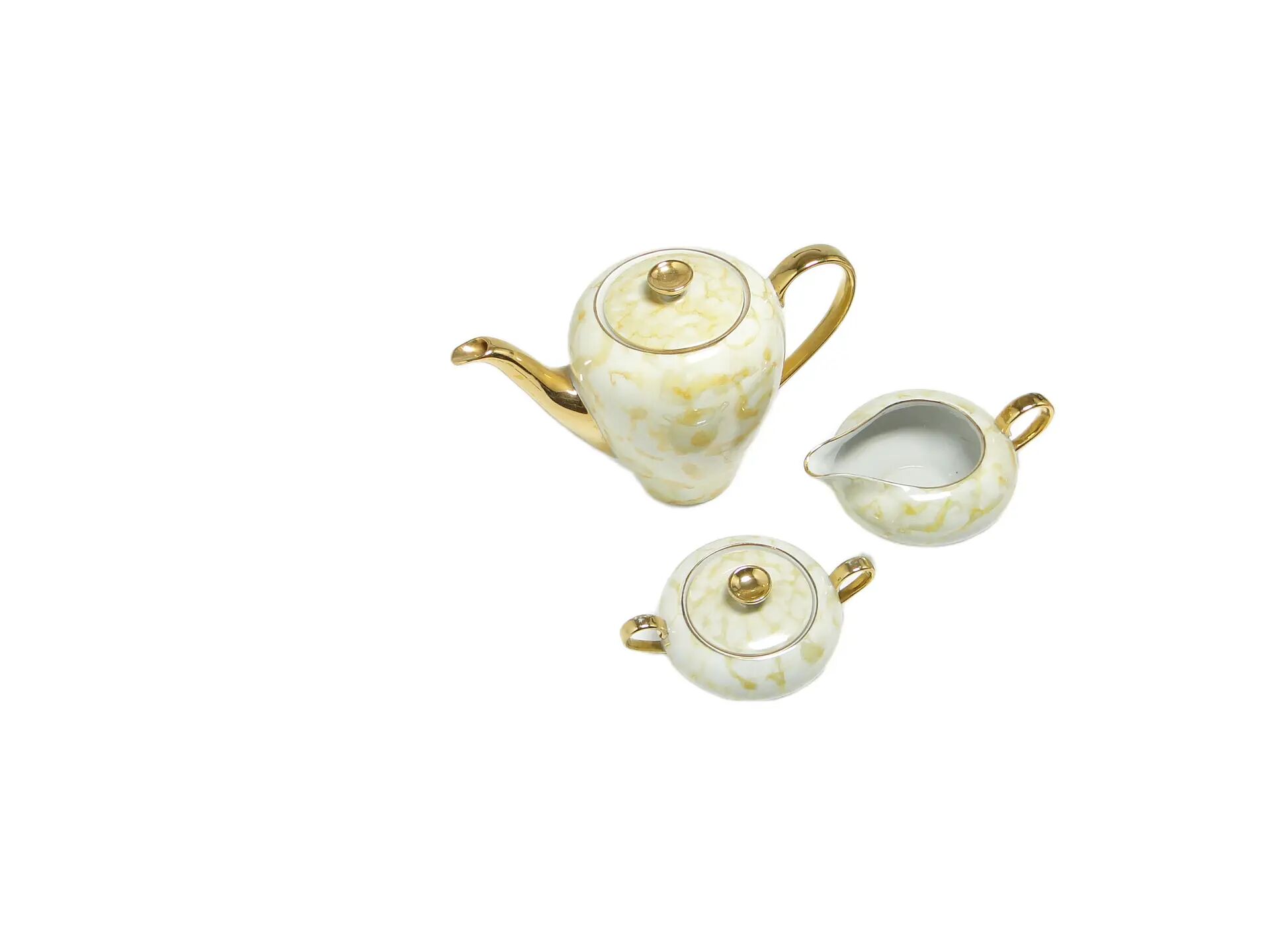 Ensemble de crémier et de sucrier Julita, modernisme, porcelaine, Wawel, Pologne, années 1970.