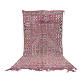 Tapis marocain berbère vintage en laine violette fait main