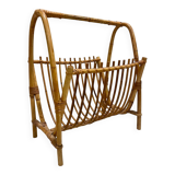 Vintage rattan magazine rack