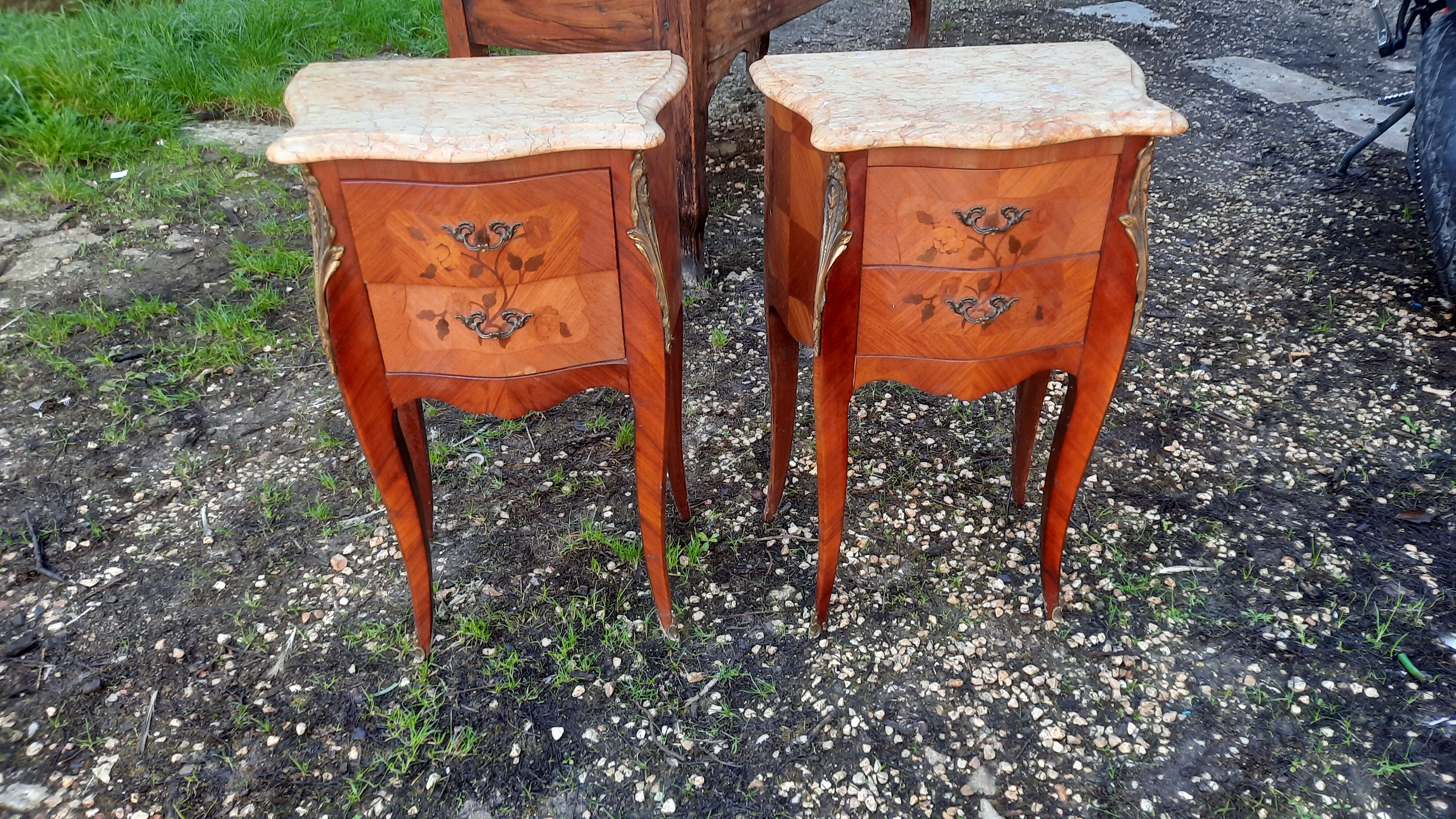 Pair of bedside rocaille style