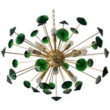 Green “coni” murano glass sputnik oval chandelier