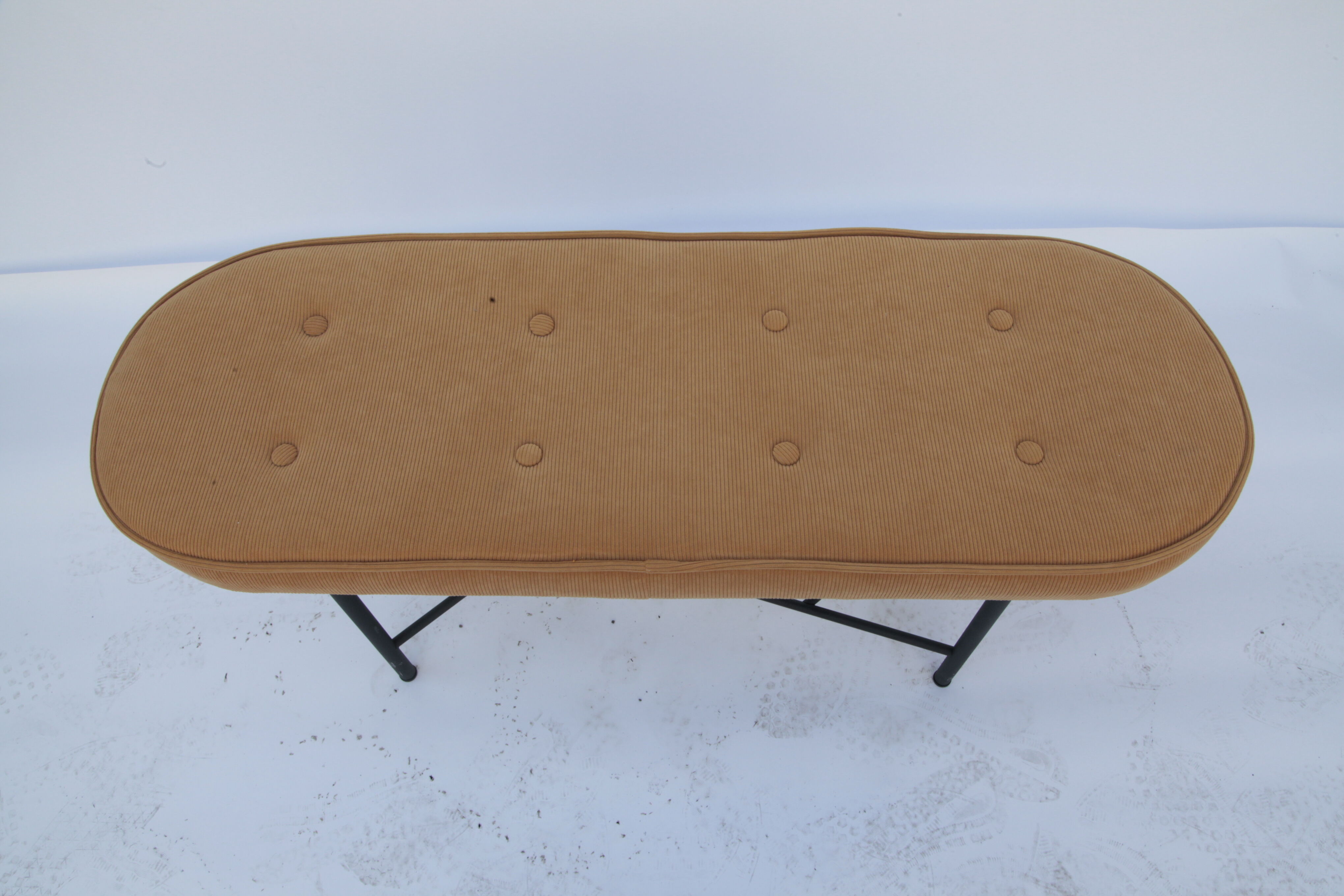 Corduroy upholstery bench