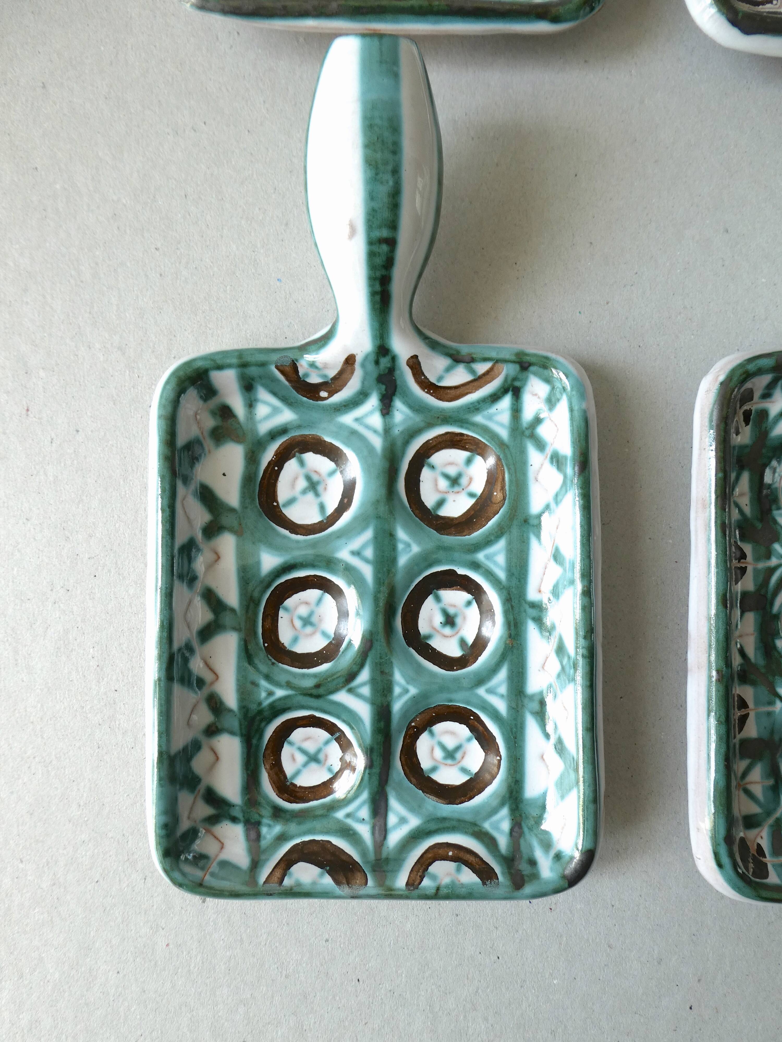 Set of 4 ceramic cups Picault, Vallauris