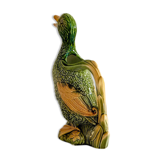 Majolica Duck Pitcher by Keller & Guérin, France, Art Nouveau, 1890