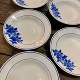 Lot 6 plates Fénal Badonviller blue