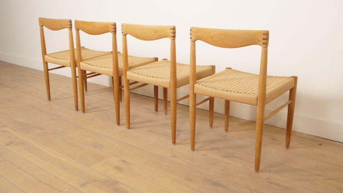 4 x dining chair | Bramin | H.W. Klein | Soaped oak | Restored