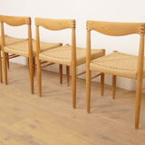 4 x dining chair | Bramin | H.W. Klein | Soaped oak | Restored