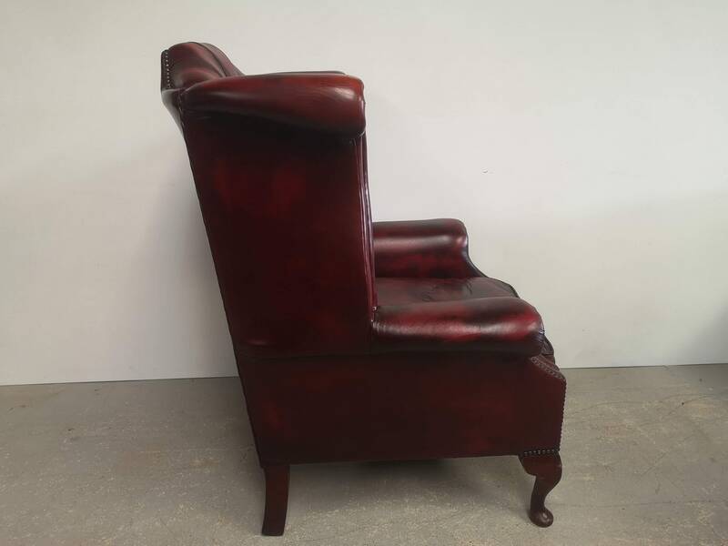 English armchair chesterfield burgundy leather