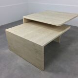 Travertine coffee table set, sofa tips