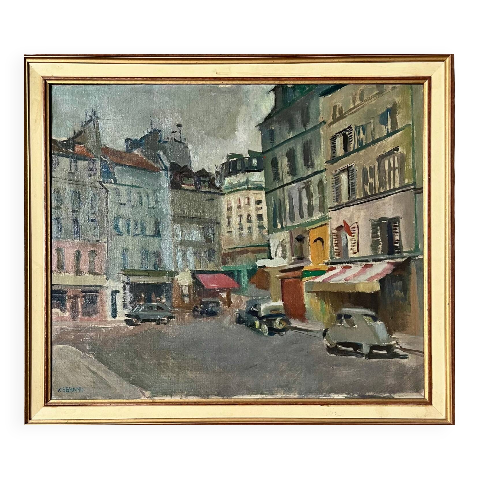 Oil Painting by Victor Isbrand (1897-1989) Urban Landscape - Paris