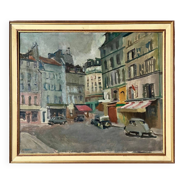 Oil Painting by Victor Isbrand (1897-1989) Urban Landscape - Paris