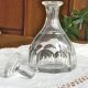Cut glass liqueur carafe with flat sides, signed Baccarat.