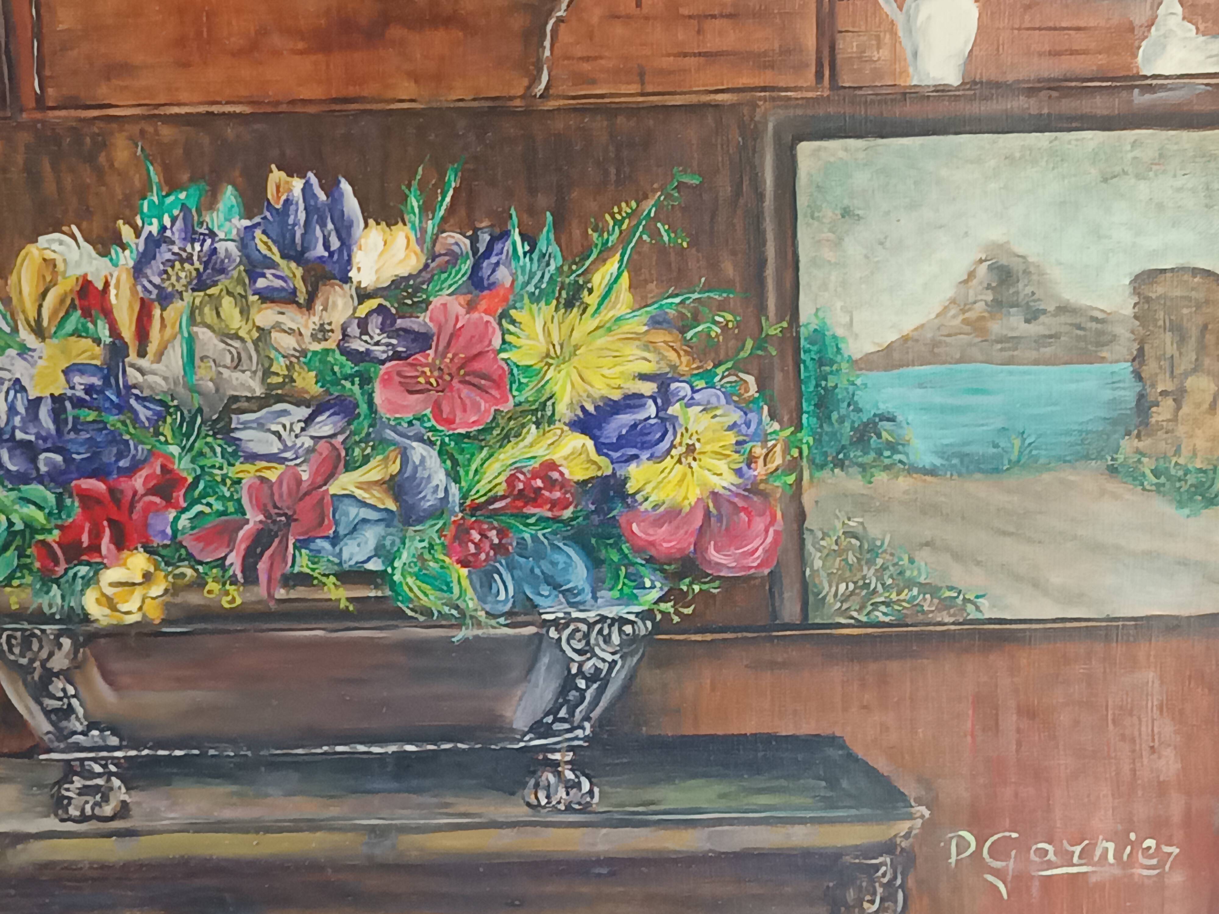 Pierre Garnier (1895-1972) Still Life with Flowers Oil on canvas signed