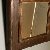 Brutalist mirror 1970 chene wood 33x44cm