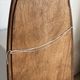 Vintage oval mirror in oak with bevelled glass H120 W43 D2