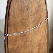 Miroir ovale vintage en chêne à glace biseautée H120 l43 P2