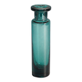 Vintage glass vase in petrol colour by Ichendorfer Glassworks circa 1960.