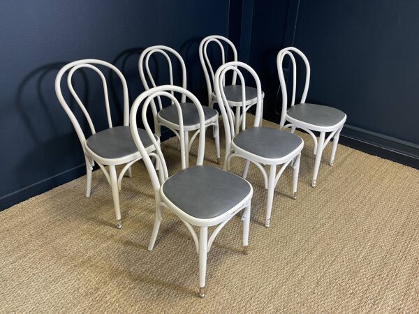 Lot de 6 chaises bistrot bois courbé type Thonet