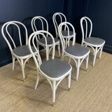 Lot de 6 chaises bistrot bois courbé type Thonet