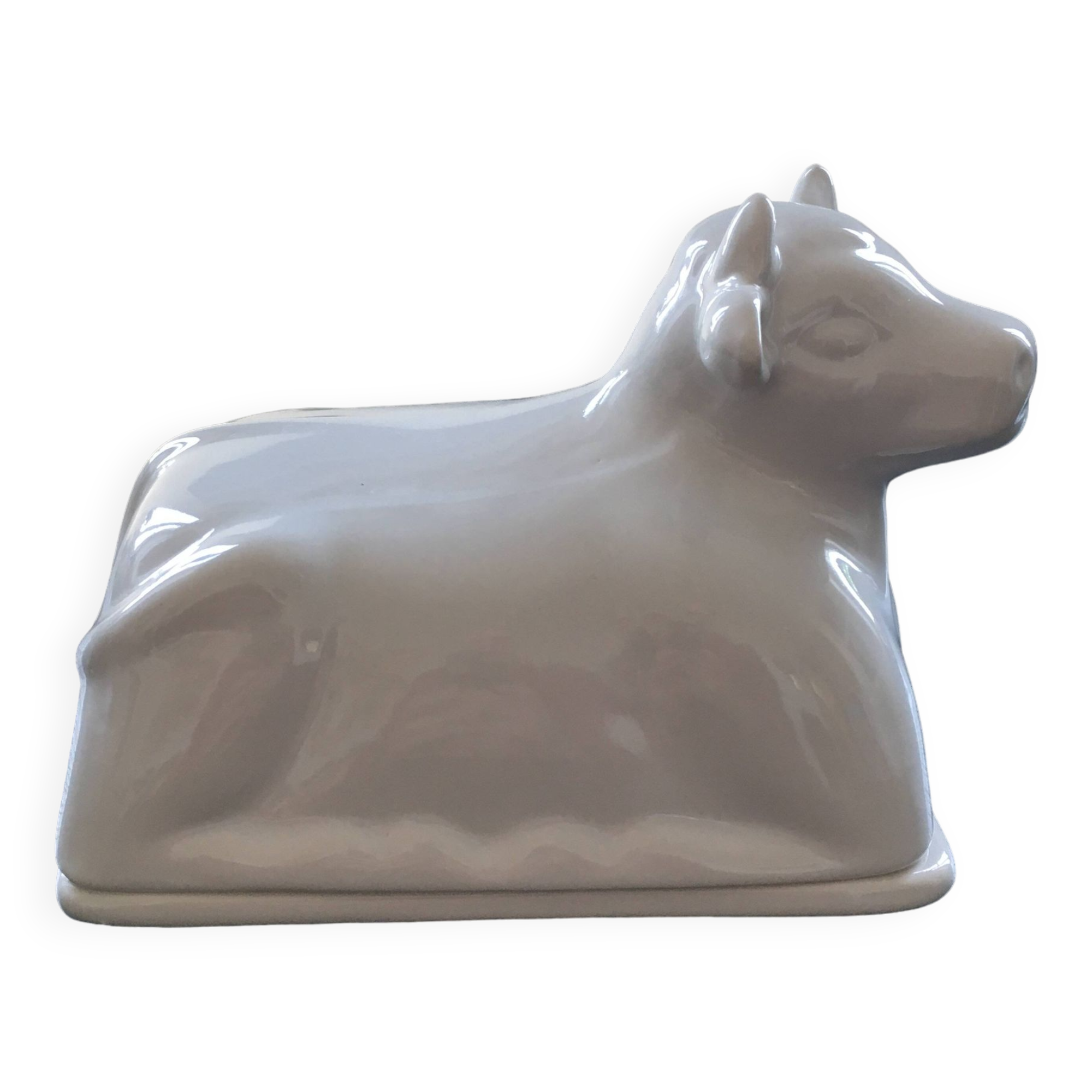 Porcelain cow butter dish