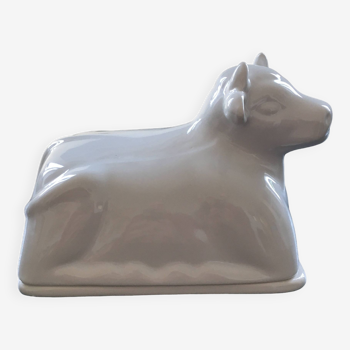 Porcelain cow butter dish