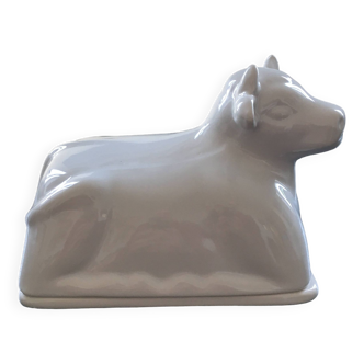 Beurrier vache en porcelaine