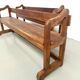 Pair of communal benches in solid oak, 1950s.