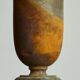 Art Deco vase in patinated metal, unique Wabi-Sabi piece.