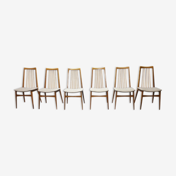 6 chaises scandinaves années 50 60 Lubke