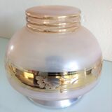 Plafoonier globe in pink frosted glass art deco style