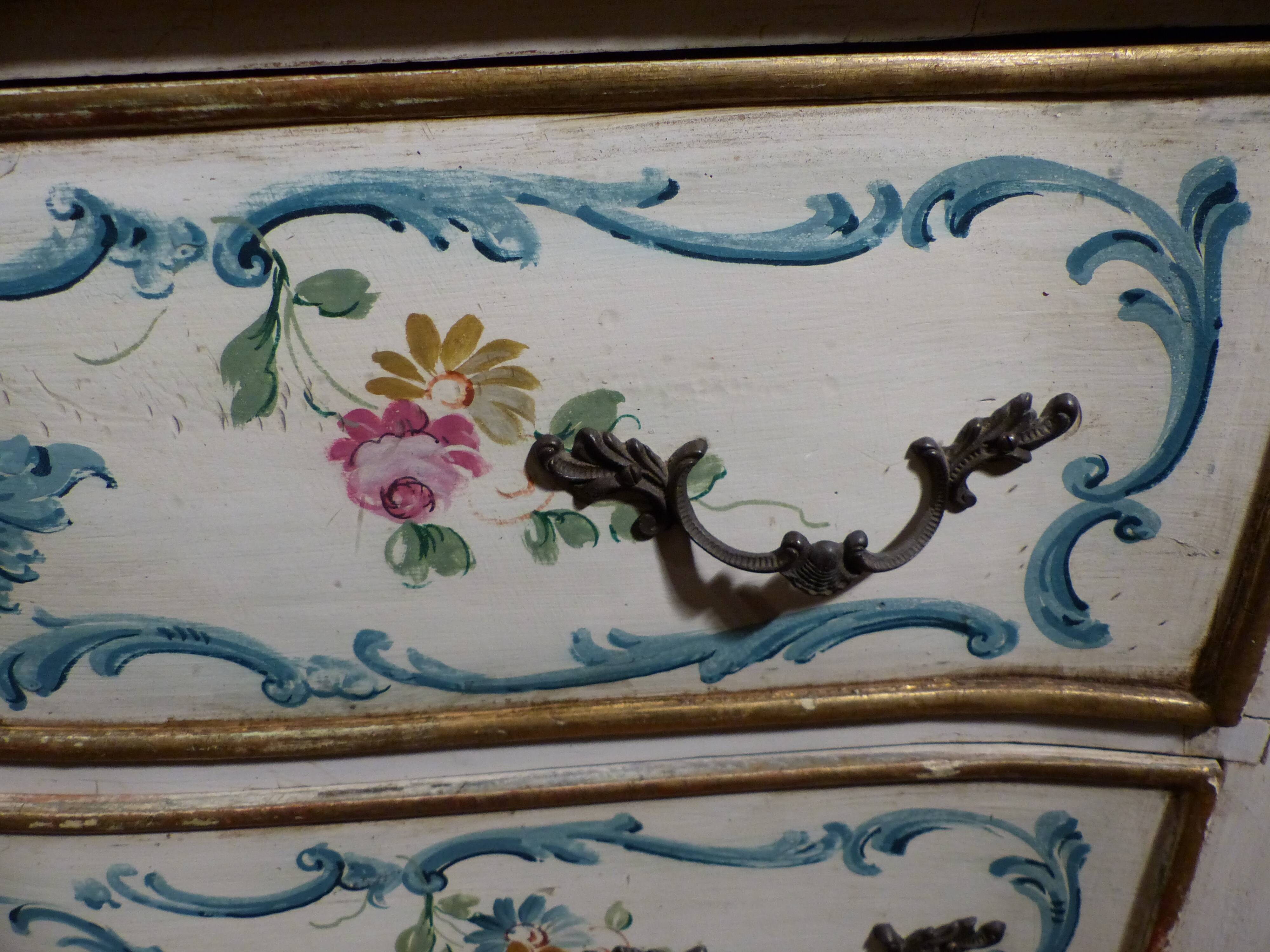 Italian dresser two drawers décor on beige background