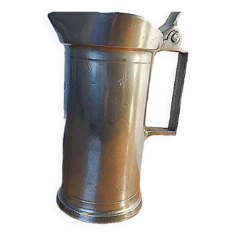 OLD TIN 1 LITER MEASUREMENT WITH LID LECLERC HUMBERT 19th century – RARE