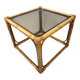 Vintage side table – bamboo and glass
