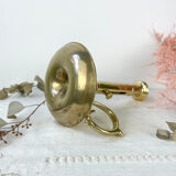 Brass candle holder with pusher late nineteenth century