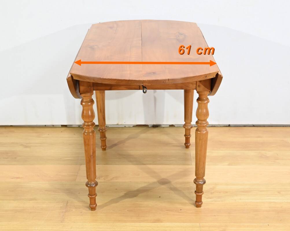 Table modulable en merisier, style Louis Philippe, 2ème partie du XIXème