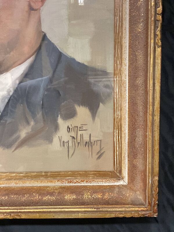 Aimé VAN BELLEGHEM (1922-1996), Portrait de René Brondel, huile sur toile