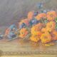 Still life bouquet of flowers oil on wood by Lillie Honnorat
