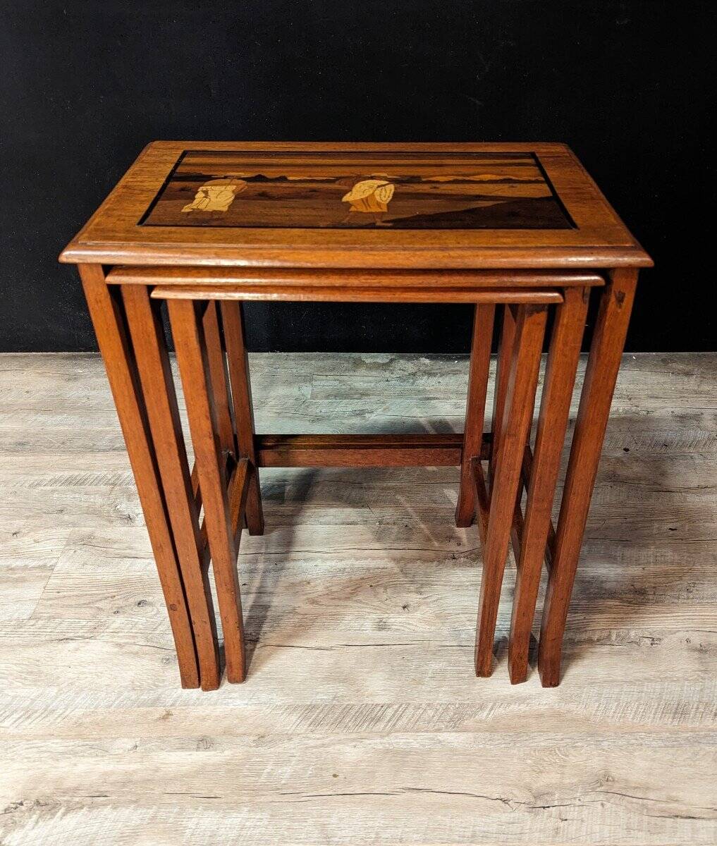 Asian Marquetry Nesting Tables