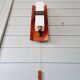 Scandinavian wall light in opaline and teak, 1960s