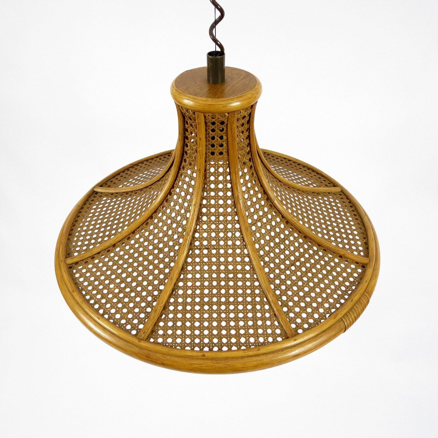 Bamboo and cane adjustable pendant, 1960s