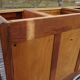 Narrow sideboard, art deco in light walnut, gray marble top
